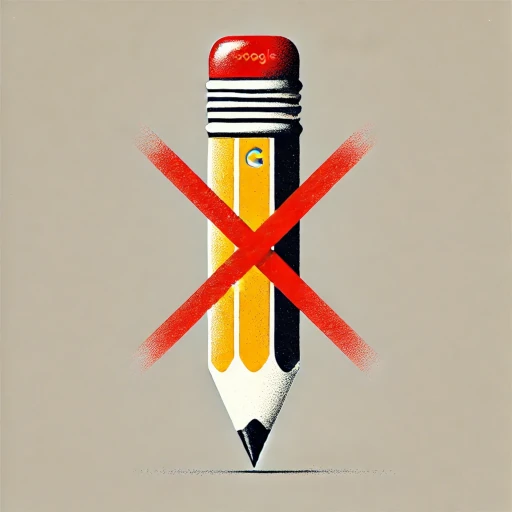 un crayon avec un X rouge Google contenu low effort